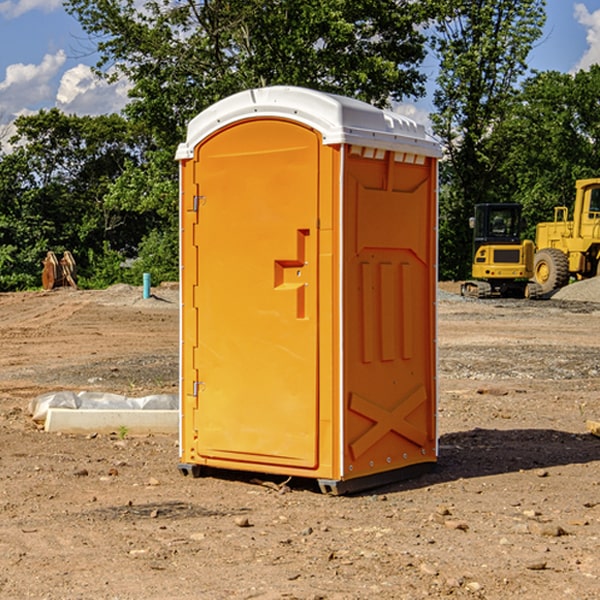 what is the expected delivery and pickup timeframe for the portable restrooms in Logan Elm Village